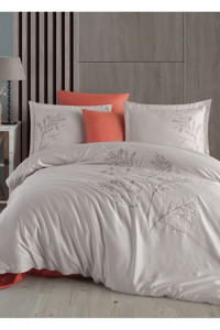 Dantela Blesk 4 Mevsim 200x220 cm Çarşaflı Çift Kişilik Nevresim Takımı Bej