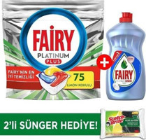 Fairy Platinum Plus Limon Tablet Bulaşık Deterjanı 75 Adet