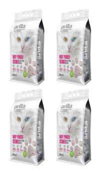 Arlita Baby Powder Topaklanan İnce Taneli Aktif Karbonlu Bentonit Kedi Kumu 4x10 lt