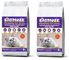 Catmozz Premium Topaklanan İnce Taneli Bentonit Kedi Kumu 2x10 lt