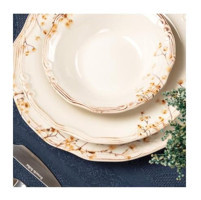 Bernardo September Stonware 24 Parça 6 Kişilik Desenli Porselen Yuvarlak Yemek Takımı