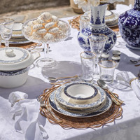 Schafer Tılsım Lace 60 Parça 12 Kişilik Desenli Porselen Yuvarlak Yemek Takımı