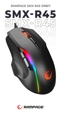 Rampage SMX-R45 RGB Makrolu Kablolu Siyah Optik Gaming Mouse