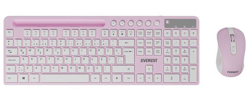 Everest KM-730 Pembe Kablosuz Klavye Mouse Seti