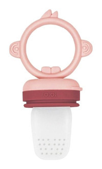 Oioi Meyve ve Sebze 6+ Ay Delikli Silikon Emzik Bordo-Pembe