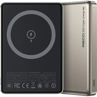 Recci RPB-W26 10000 mAh Hızlı Şarj Işıklı Dijital Göstergeli Kablosuz Powerbank Sarı