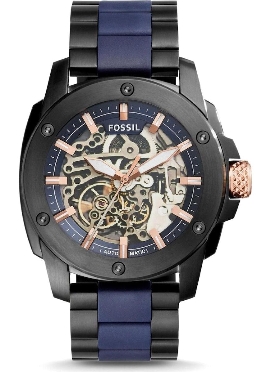 Fossil ME3133 44 mm Lacivert-Siyah Çelik - Silikon Kordon Analog Erkek Kol Saati