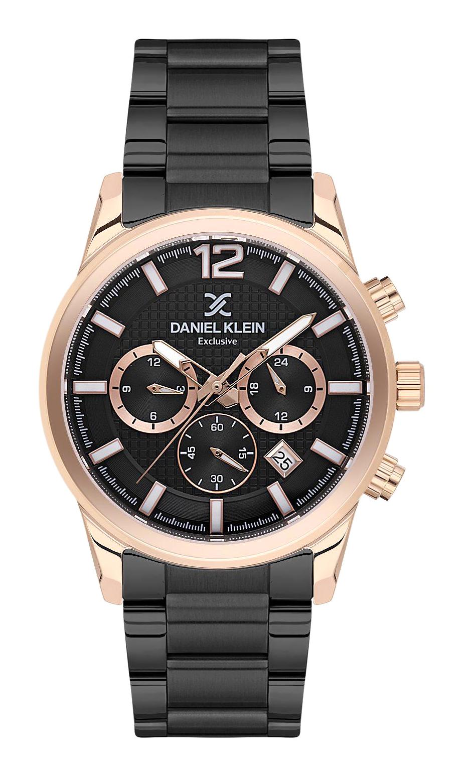 Daniel Klein DKE.1.10630-5 Takvimli 44 mm Siyah Metal Kordon Analog Erkek Kol Saati