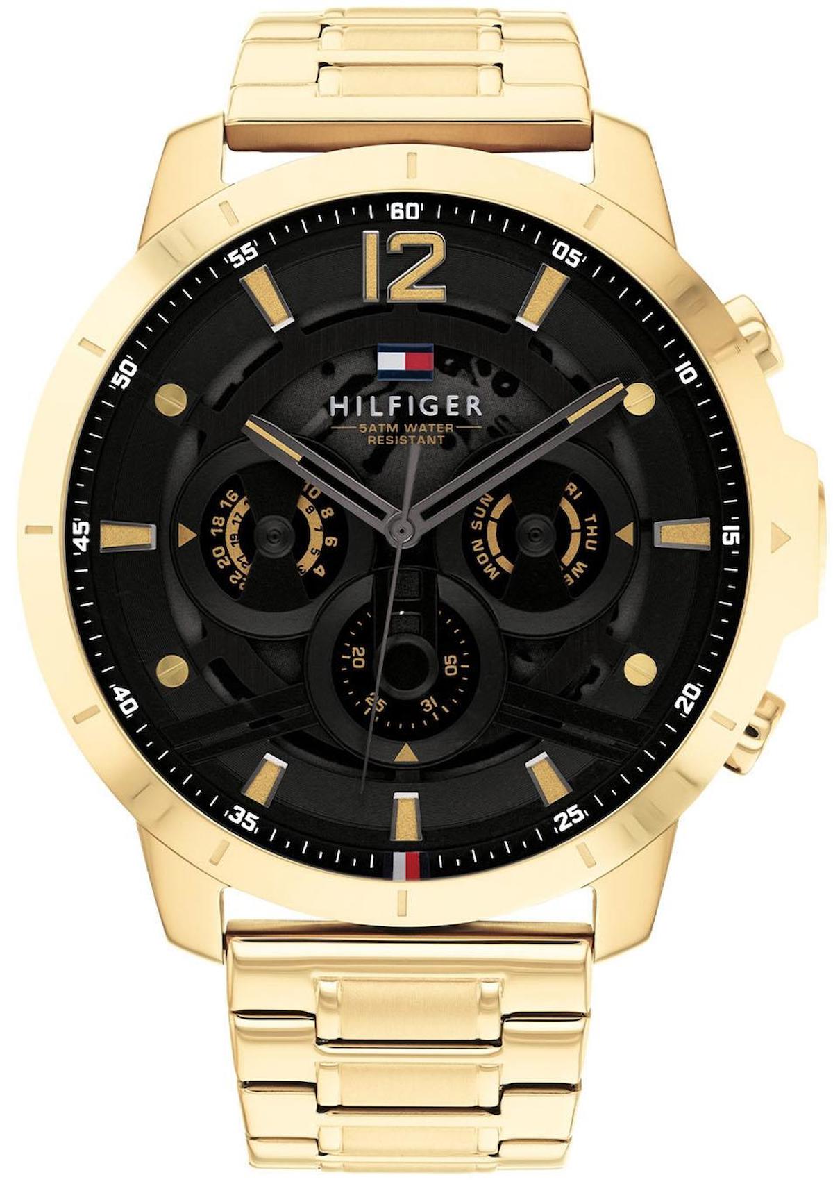 Tommy Hilfiger TH1710511 Takvimli 44 mm Altın Çelik Kordon Analog Erkek Kol Saati