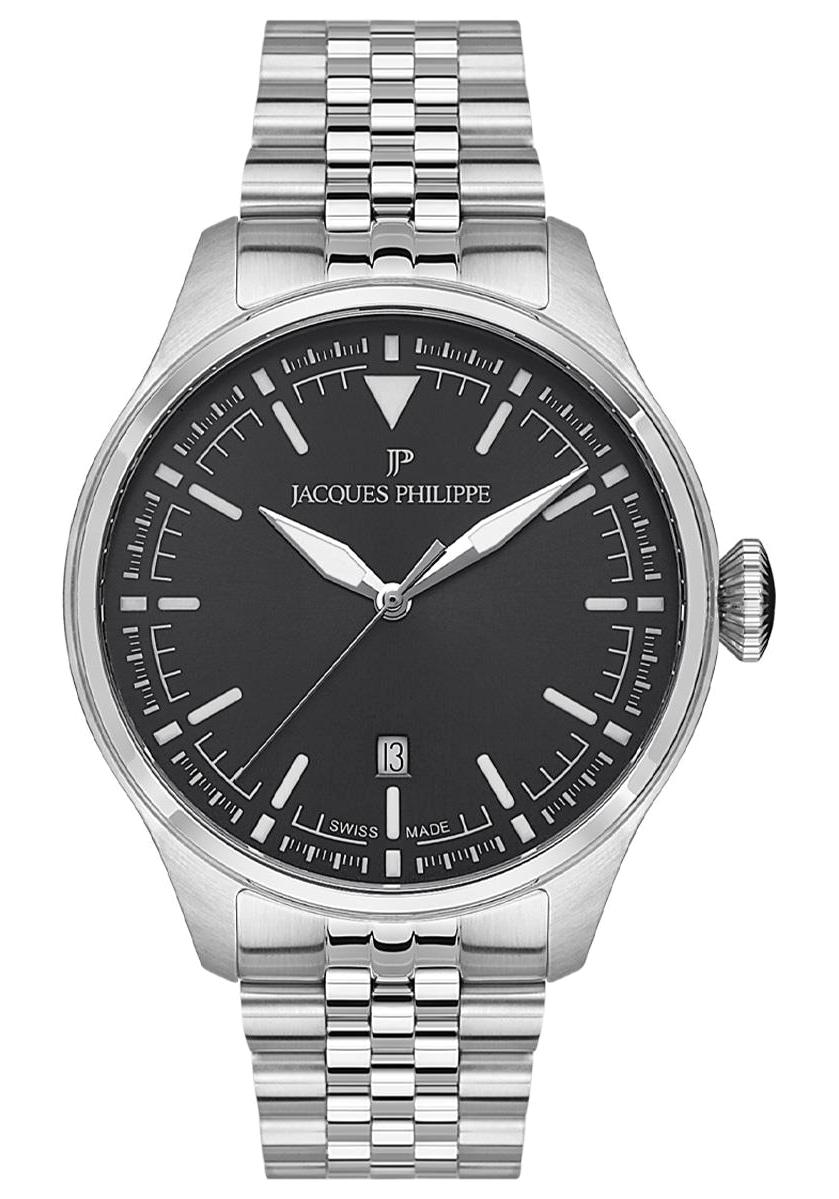 Jacques Philippe JPQGS2213X6 Takvimli 43 mm Çelik Kordon Analog Erkek Kol Saati