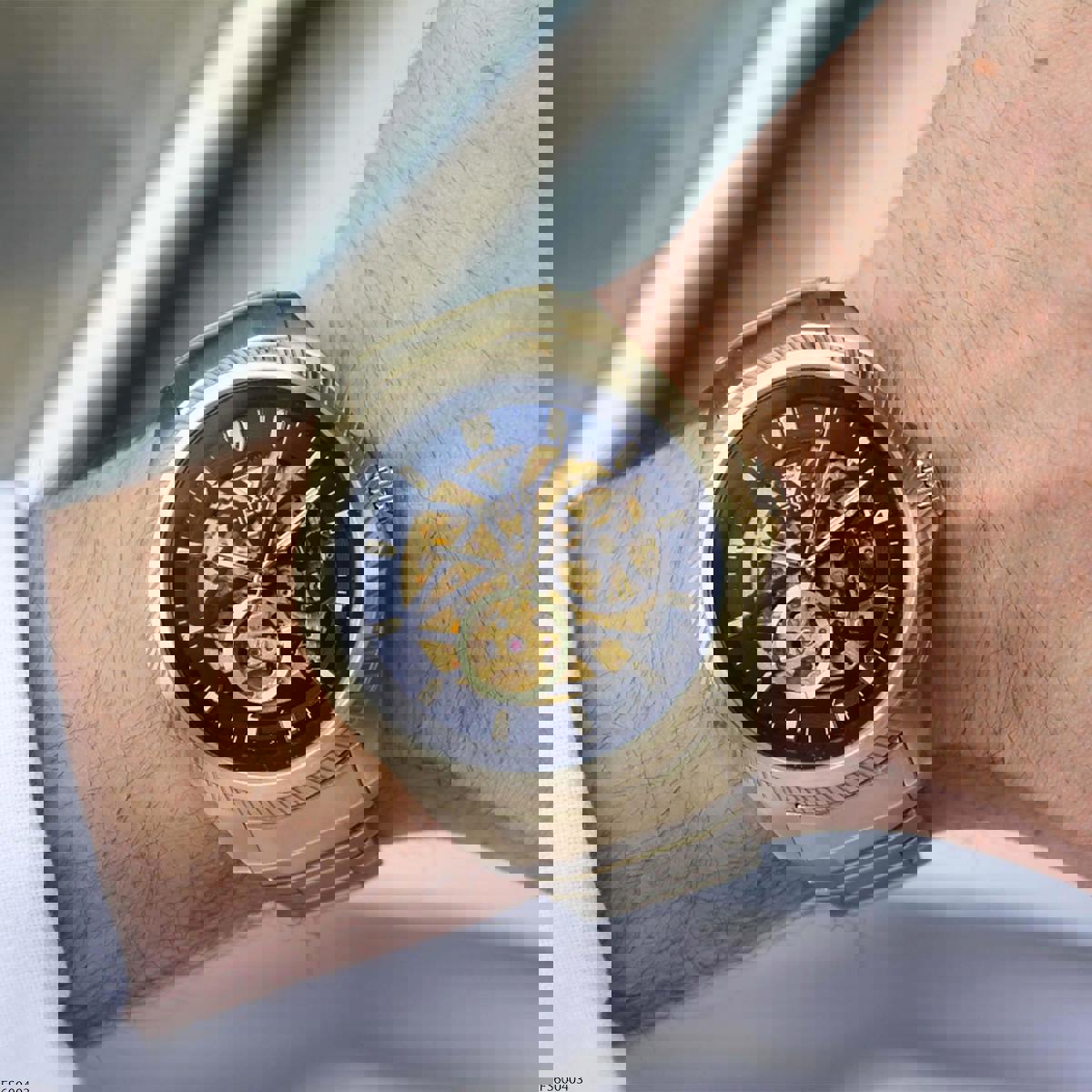 Fiesta FS600403 44 mm Altın Çelik Kordon Analog Erkek Kol Saati