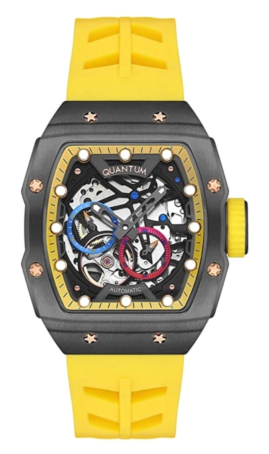 Quantum QMG1098.014 Sarı Silikon Kordon Analog Erkek Kol Saati