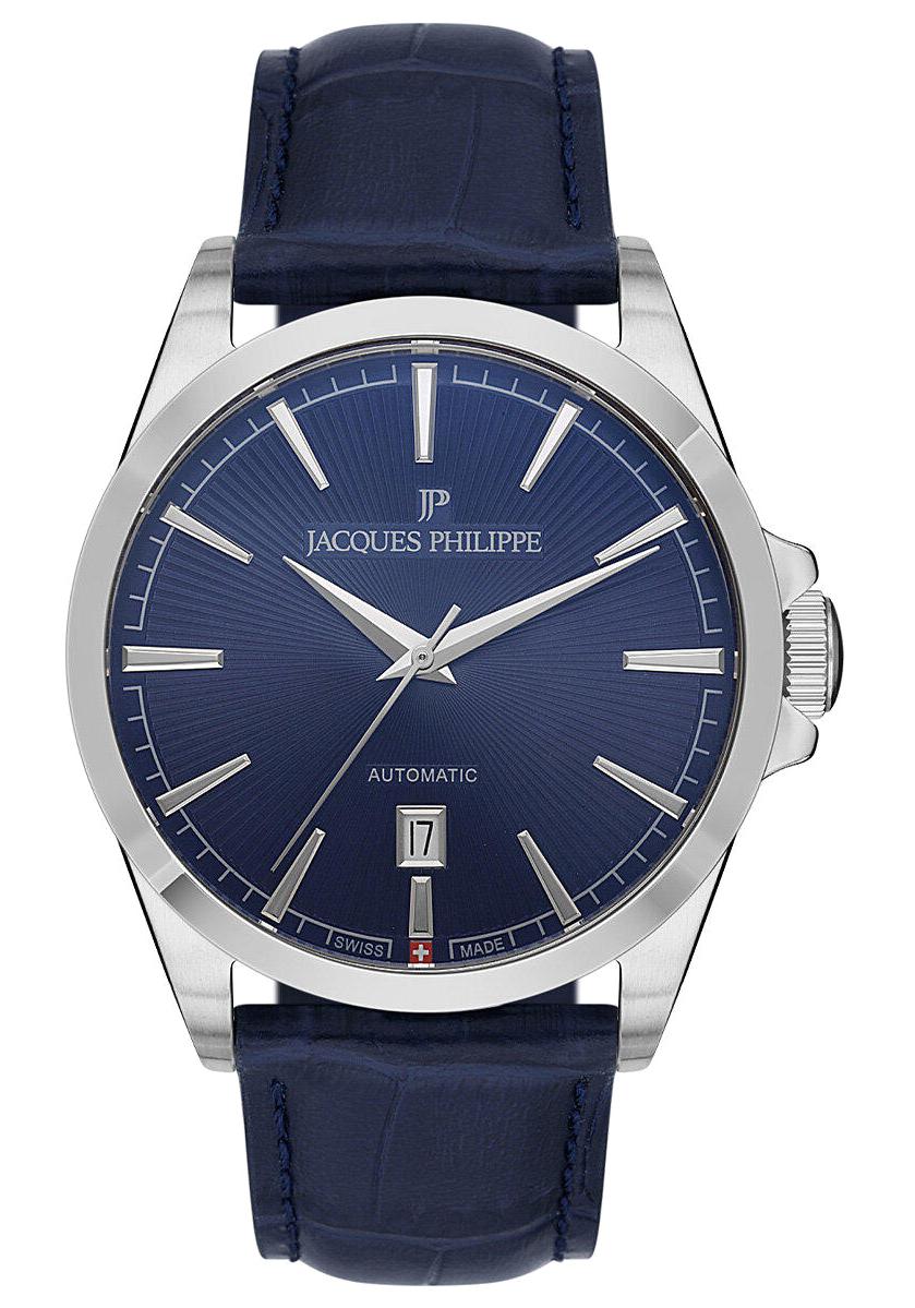 Jacques Philippe JPAGS551132 Takvimli 41 mm Lacivert Deri Kordon Analog Erkek Kol Saati