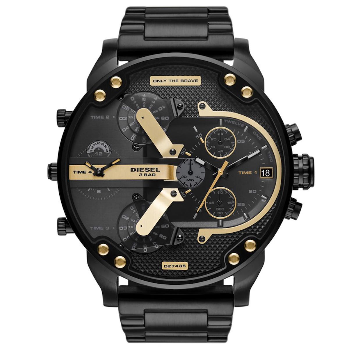 Diesel DZ7435 Takvimli 42 mm Siyah Çelik Kordon Analog Erkek Kol Saati