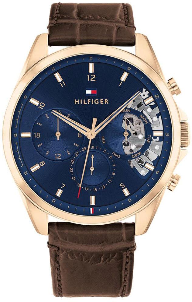 Tommy Hilfiger TH1710453 Takvimli 42 mm Kahverengi Deri Kordon Analog Kol Saati