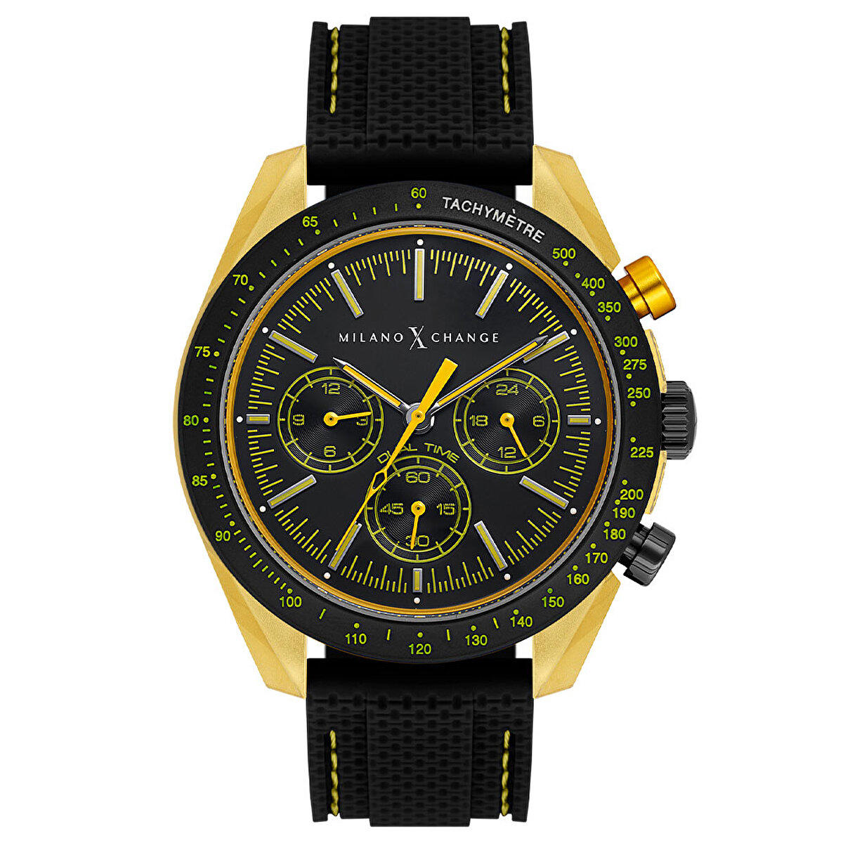 Milano X Change MXG3113 Takvimli 43 mm Sarı - Siyah Plastik Kordon Analog Erkek Kol Saati