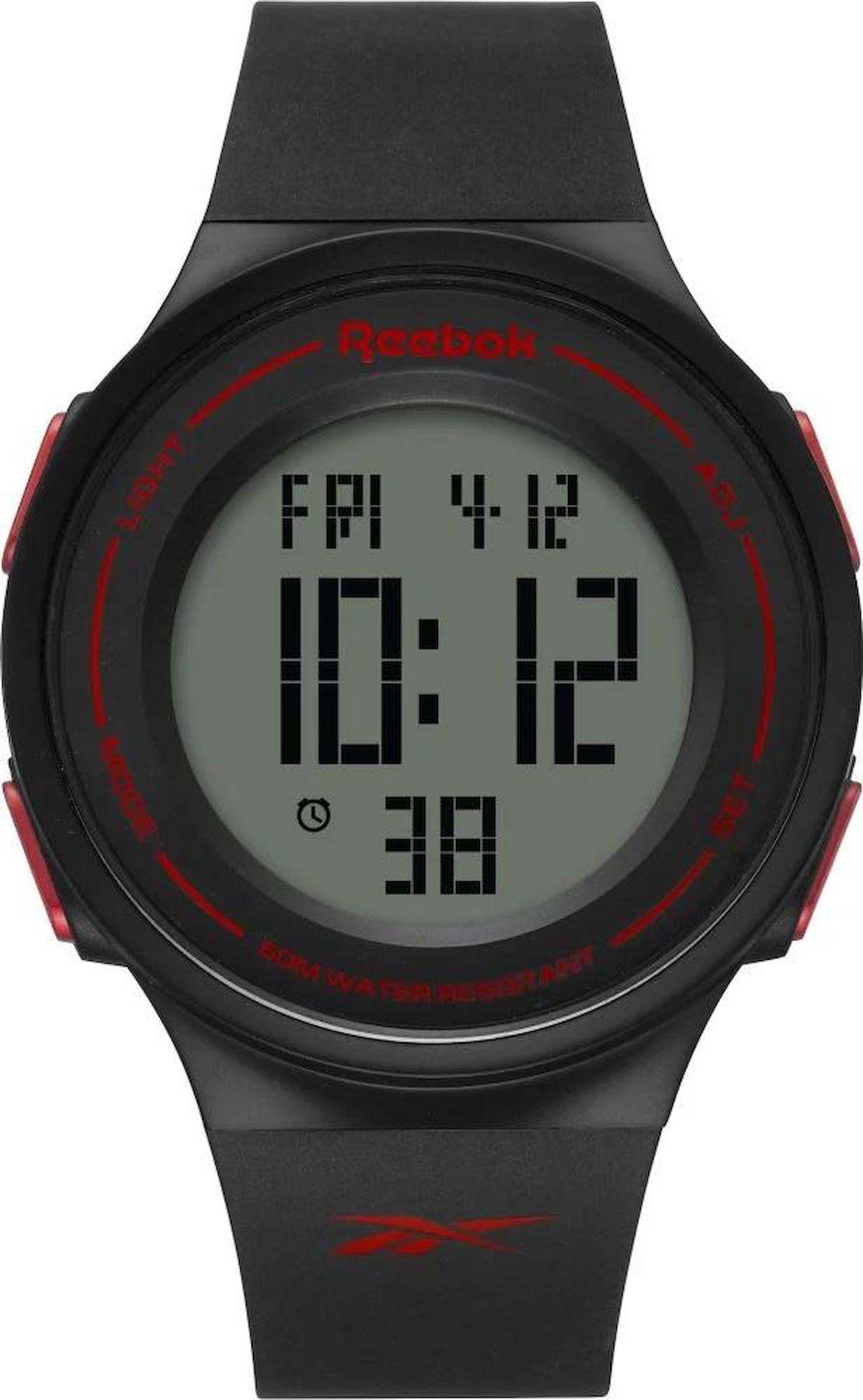 Reebok RV-GEN-U9-PBPB-WR Takvimli 42 mm Siyah Silikon Kordon Dijital Erkek Kol Saati
