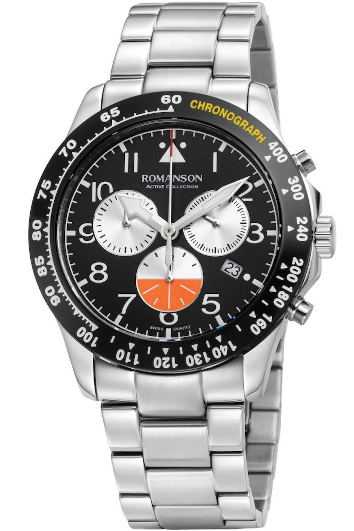 Romanson AM2028HMSWA38B Takvimli 42 mm Çelik Kordon Analog Erkek Kol Saati