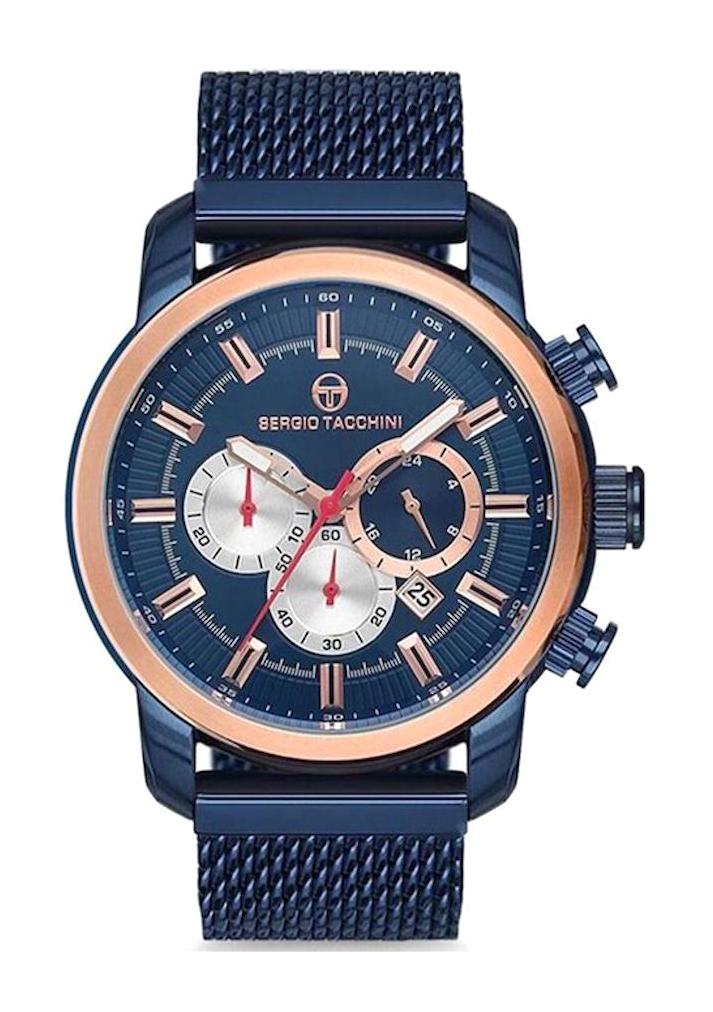 Sergio Tacchini ST.1.116.06.1 Takvimli Lacivert Çelik Kordon Analog Erkek Kol Saati