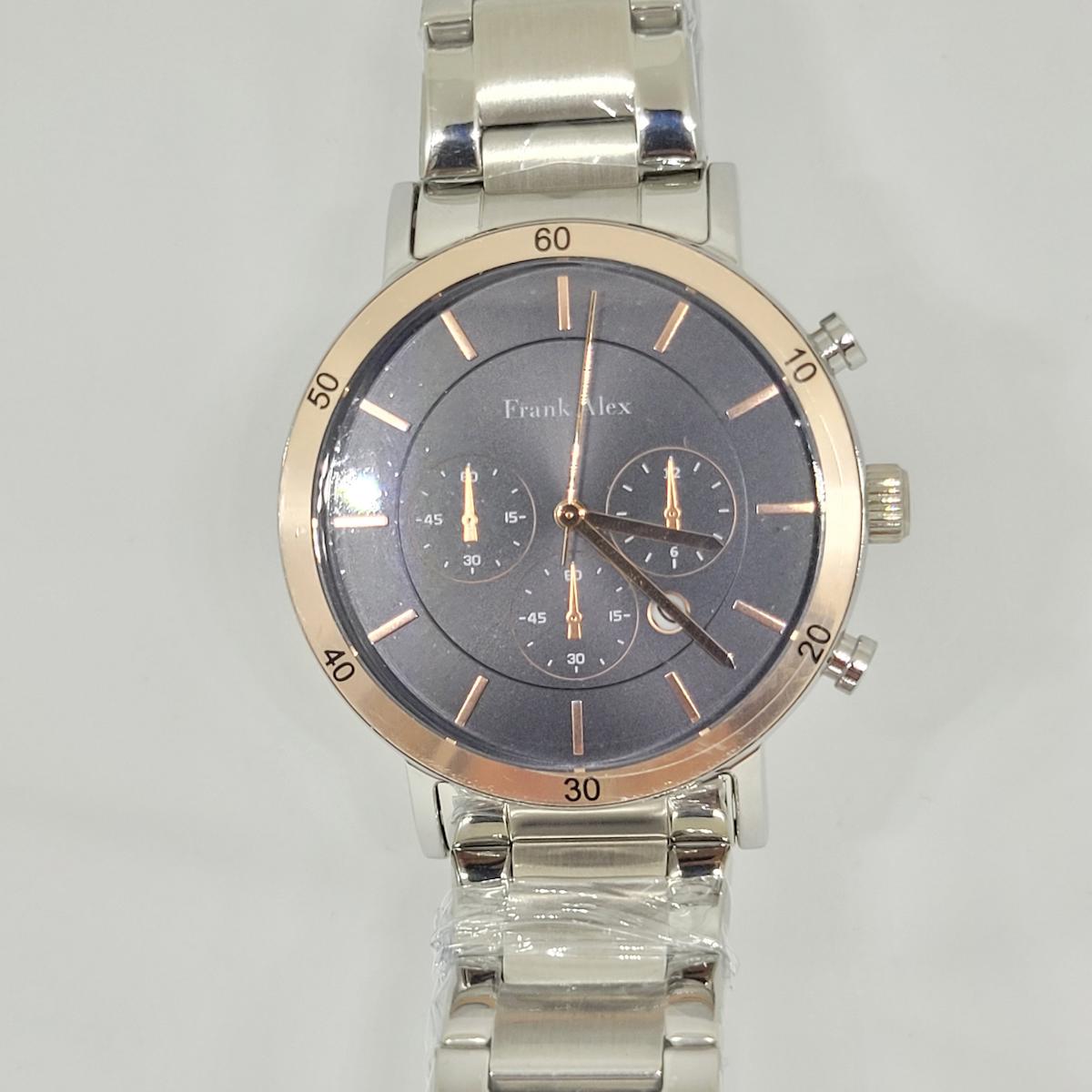 Frank Alex FA.13634M.05 Takvimli 42 mm Metal Kordon Analog Erkek Kol Saati