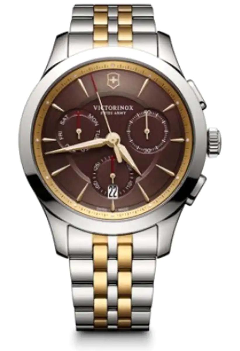 Victorinox Swiss Army 249116 Pusulalı Takvimli 44 mm Altın-Çelik Kordon Analog Kol Saati