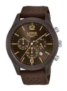 Lorus RT351HX9 Takvimli 44 mm Kahverengi Silikon Kordon Analog Erkek Kol Saati