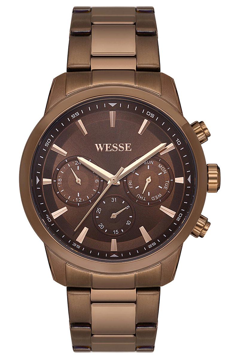 Wesse WWG207207 Pusulalı Takvimli 44 mm Kahverengi Çelik Kordon Analog Erkek Kol Saati