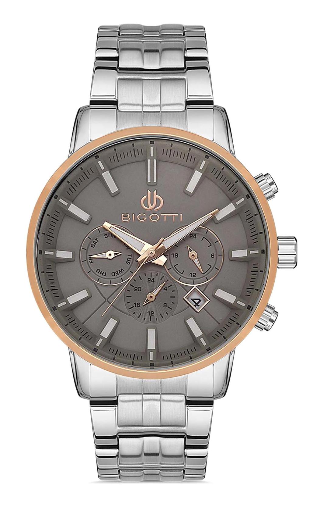 Bigotti BG.1.10319.2 Takvimli 45 mm Çelik Kordon Analog Erkek Kol Saati