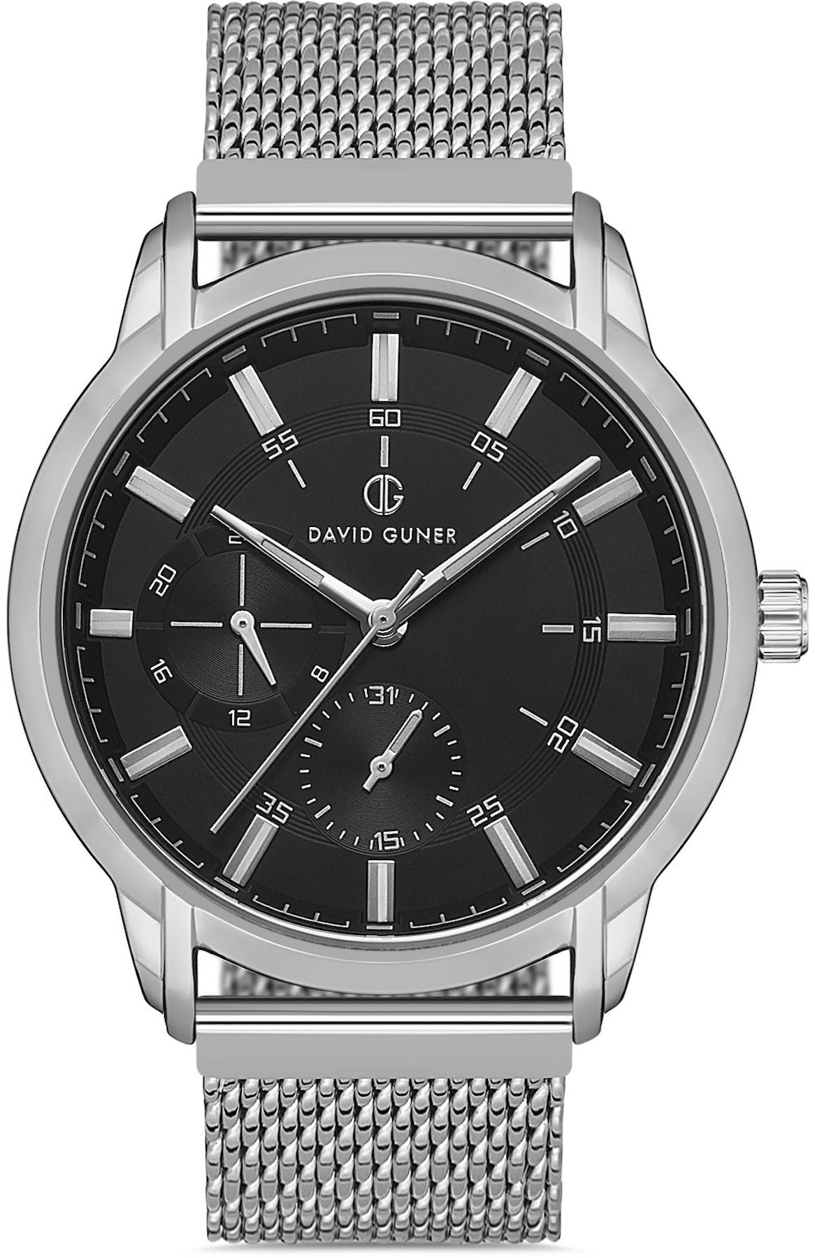 David Guner DG-8212GC-A2 Takvimli 42 mm Çelik Kordon Analog Kol Saati
