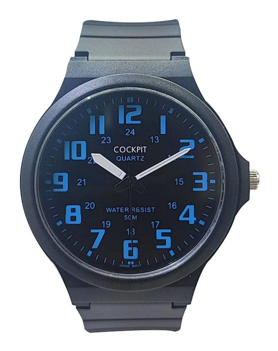 Cockpit CK-2414BE 42 mm Füme Silikon Kordon Analog Erkek Kol Saati