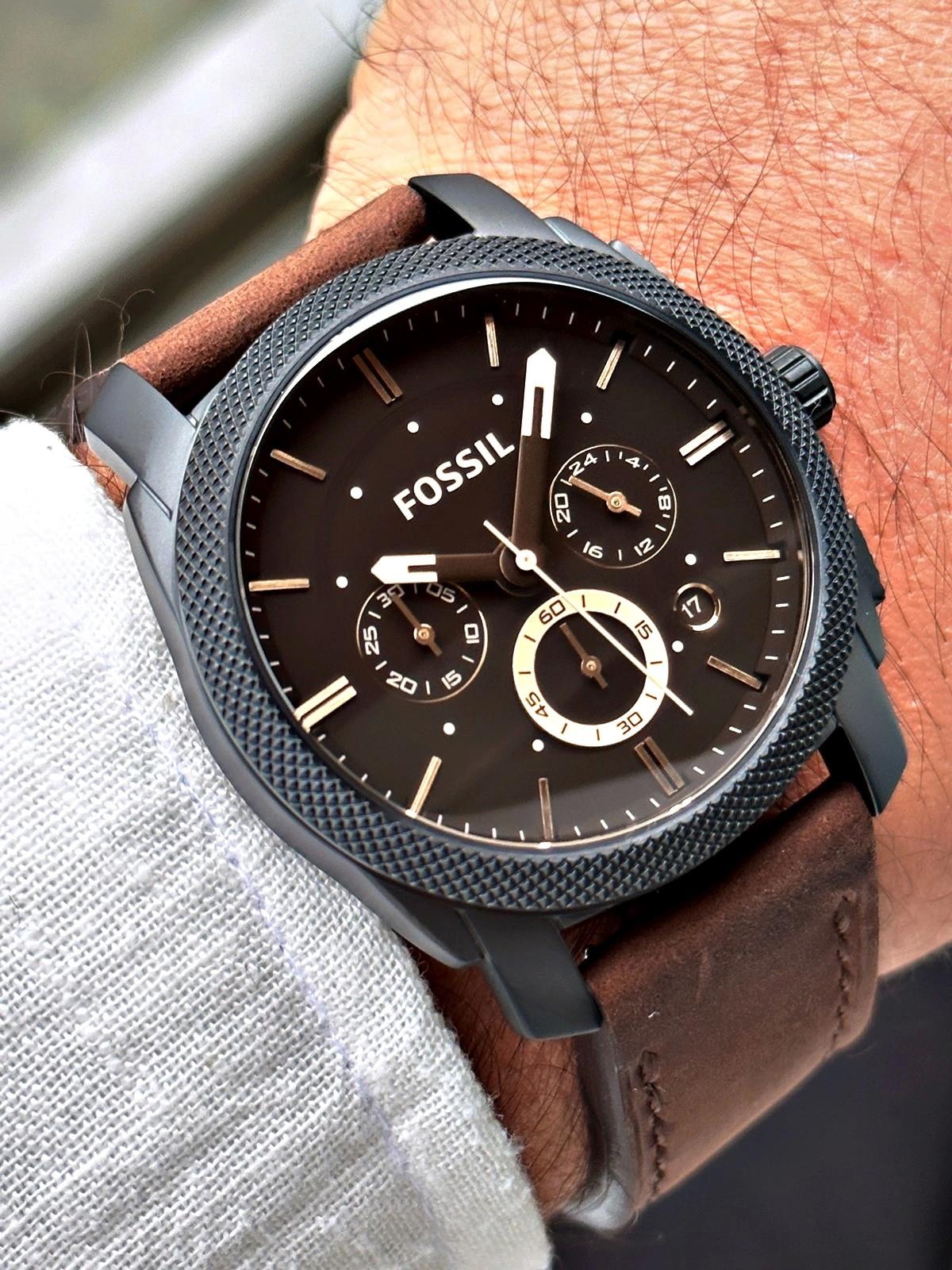 Fossil FFS4656IE Takvimli 42 mm Kahverengi Deri Kordon Analog Erkek Kol Saati