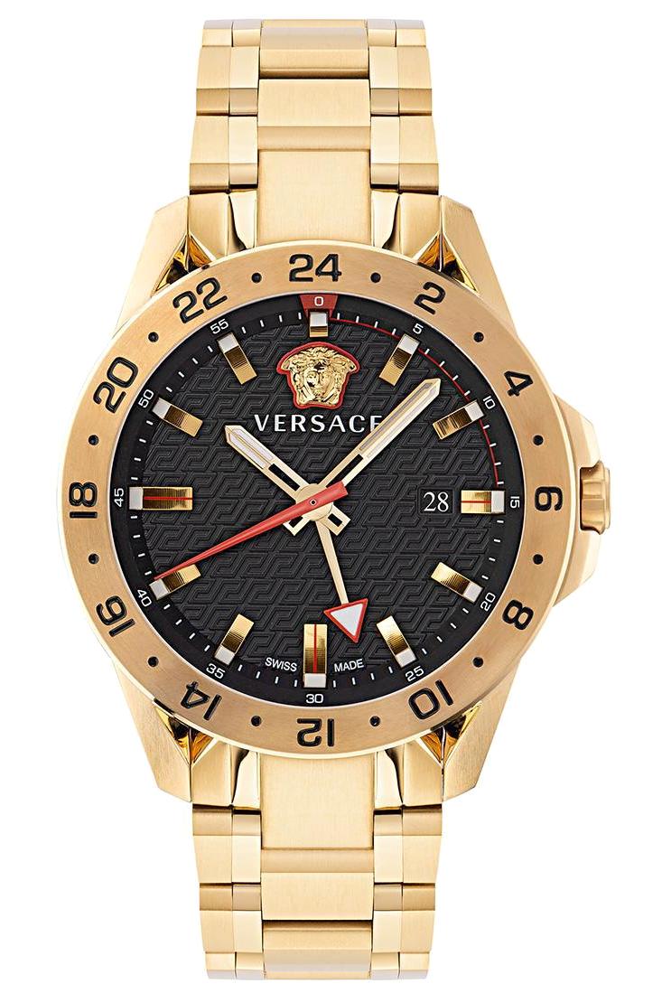 Versace VRSCVE2W00522 Takvimli 45 mm Altın Çelik Kordon Analog Erkek Kol Saati