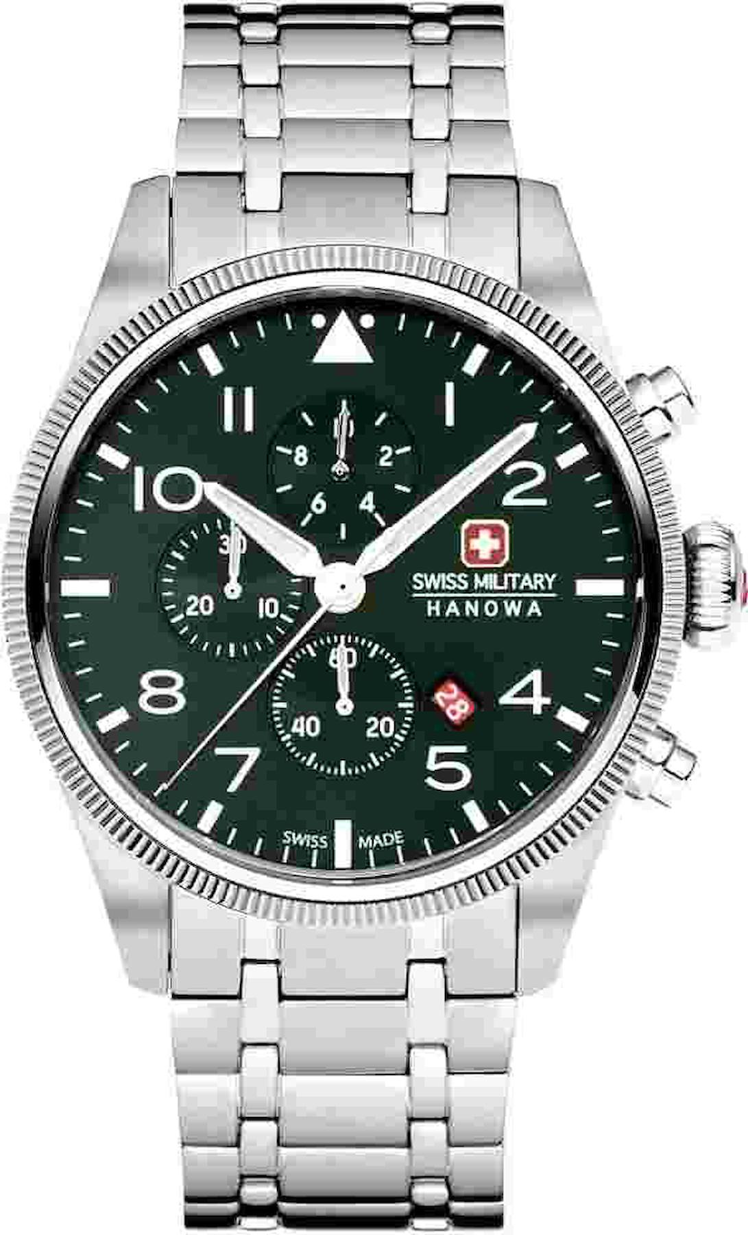 Swiss Military SMWGI0000404 Takvimli 44 mm Çelik Kordon Analog Kol Saati