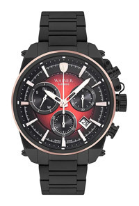 Wainer WA.19200-I Pusulalı Takvimli 46 mm Siyah Silikon Kordon Analog Erkek Kol Saati