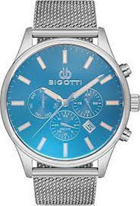 Bigotti BG.1.10286.2 Takvimli 44 mm Çelik-Hasır Kordon Analog Erkek Kol Saati