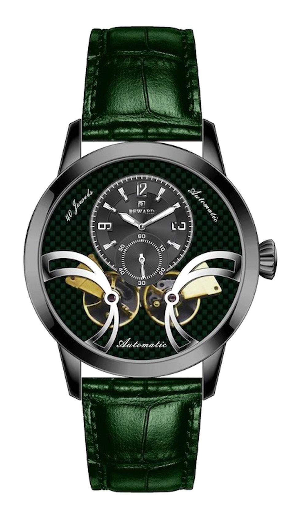 Reward A145142 47 mm Yeşil Deri Kordon Analog Erkek Kol Saati