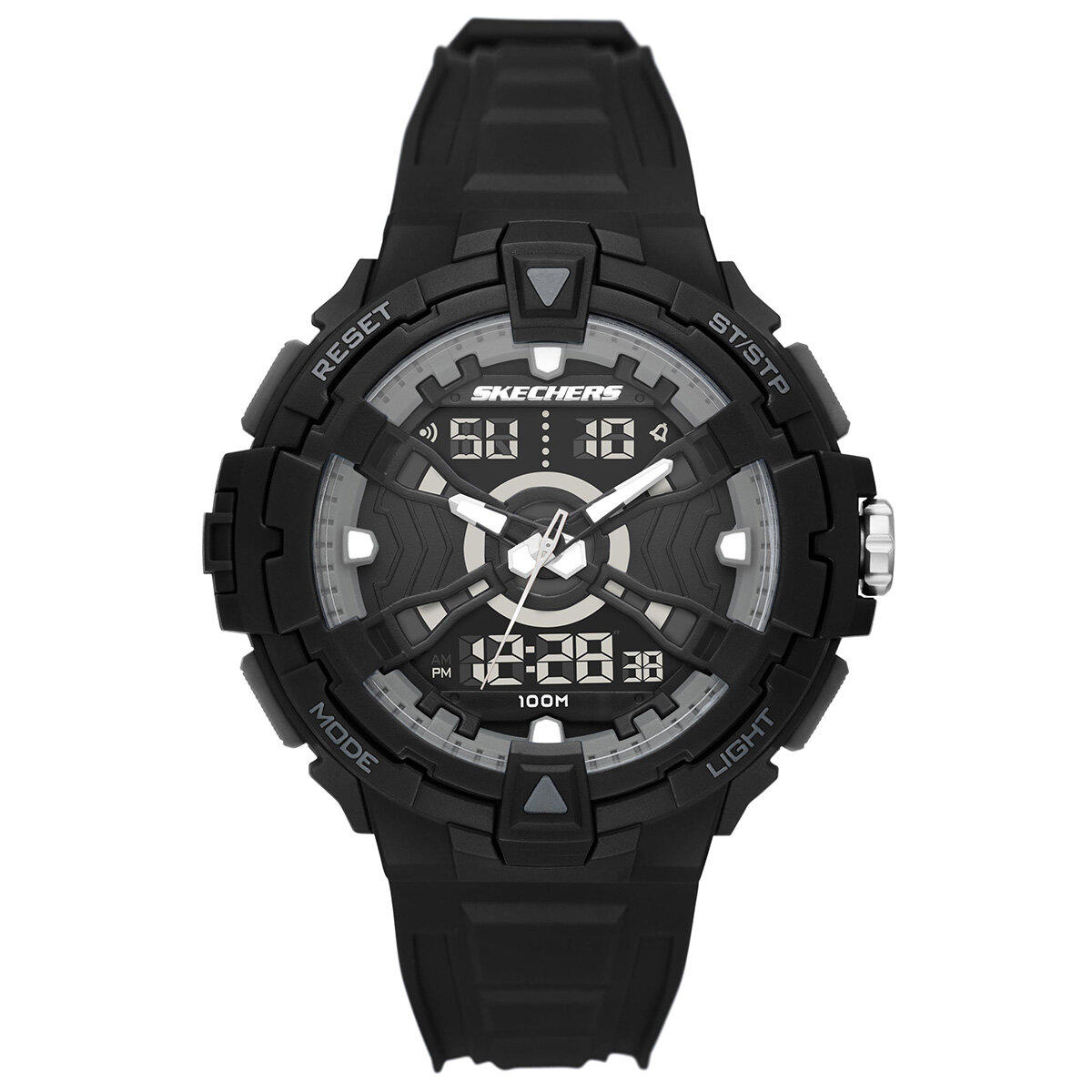 Skechers SR1162 Takvimli 48 mm Siyah Plastik Kordon Analog Erkek Kol Saati