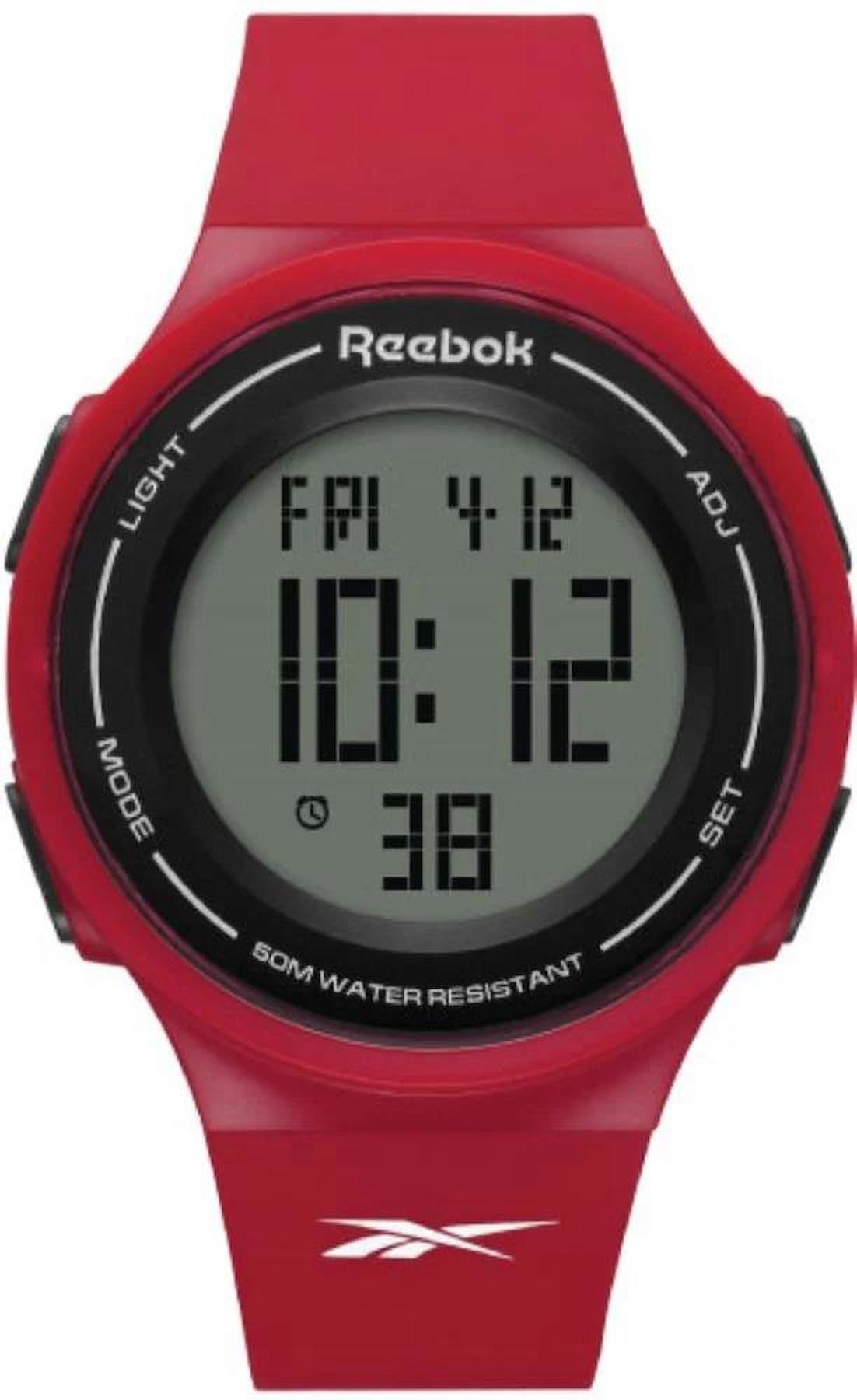 Reebok RV-GEN-U9-PRPR-WB Takvimli 42 mm Kırmızı Silikon Kordon Dijital Erkek Kol Saati