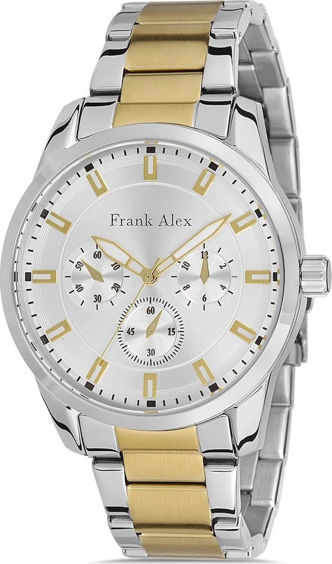 Frank Alex FA.0322 Takvimli 43 mm Altın-Çelik Kordon Analog Erkek Kol Saati