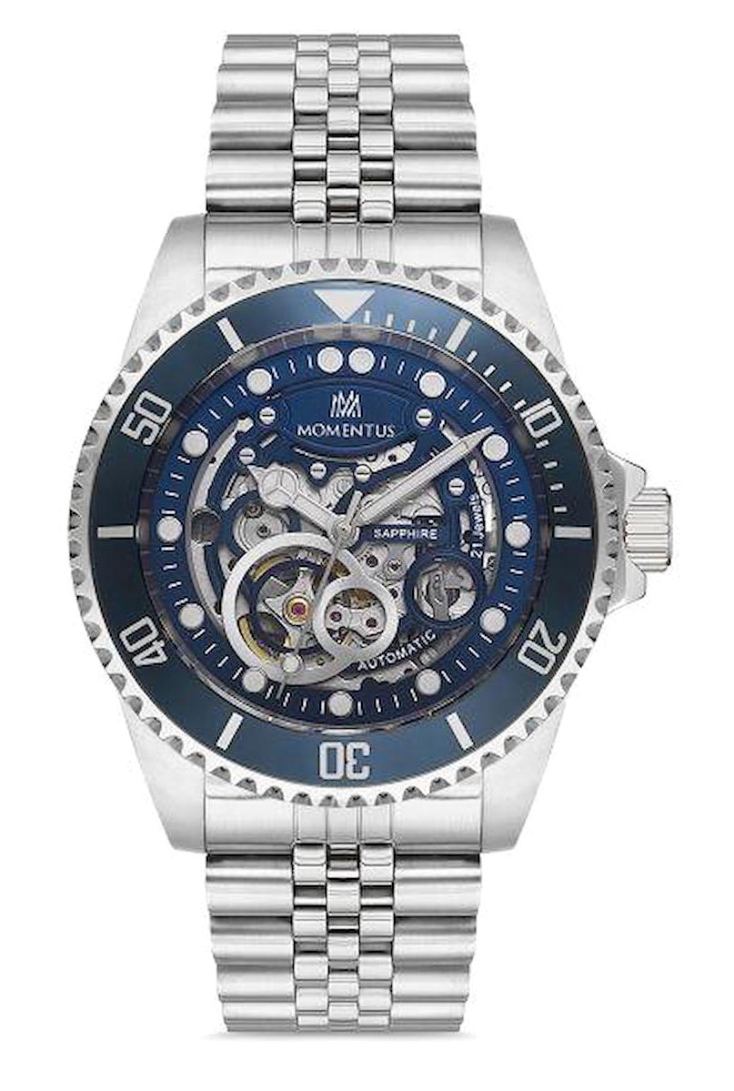 Momentus TM362T-11SS Takvimli 44 mm Çelik Kordon Analog Erkek Kol Saati