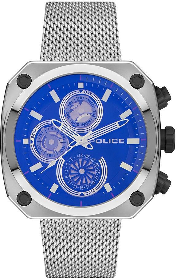 Police PEWJK2130308 Takvimli 45 mm Çelik-Hasır Kordon Analog Kol Saati