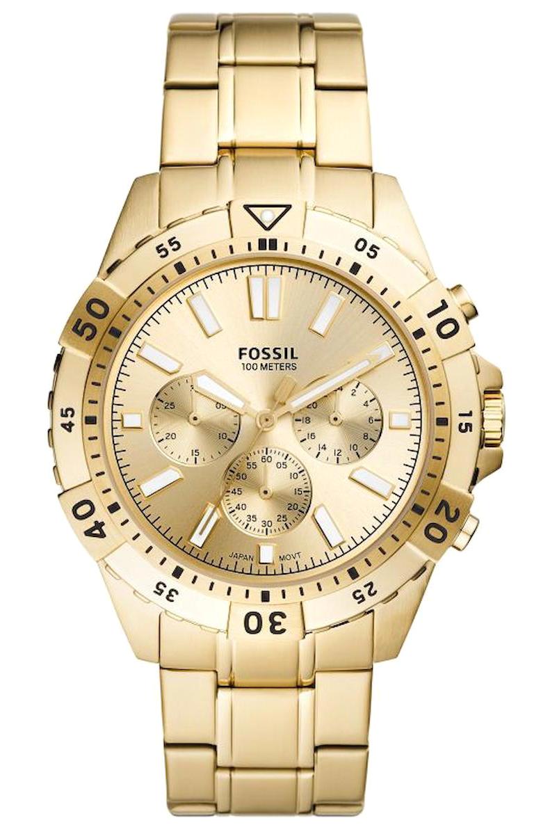 Fossil FS5772 Takvimli 44 mm Altın Çelik Kordon Analog Erkek Kol Saati