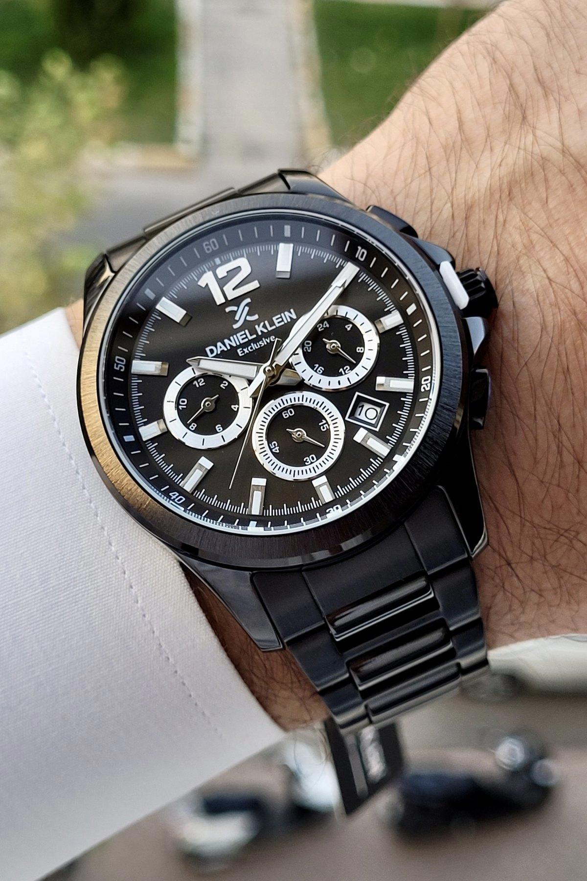 Daniel Klein DKISTE757 Takvimli 42 mm Siyah Çelik Kordon Analog Erkek Kol Saati