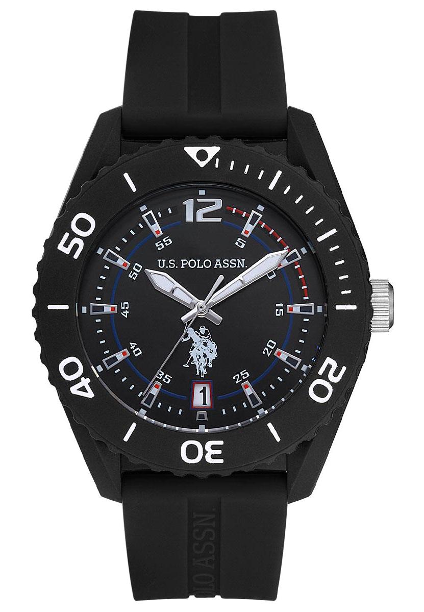 U.S. Polo Assn USPA4001-05 Takvimli 45 mm Siyah Silikon Kordon Analog Erkek Kol Saati
