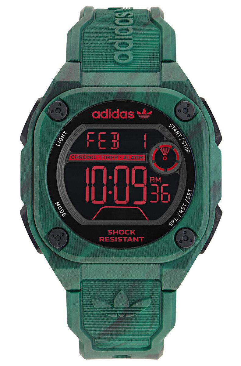 Adidas ADAOST23573 Takvimli 45 mm Yeşil Silikon Kordon Dijital Kol Saati