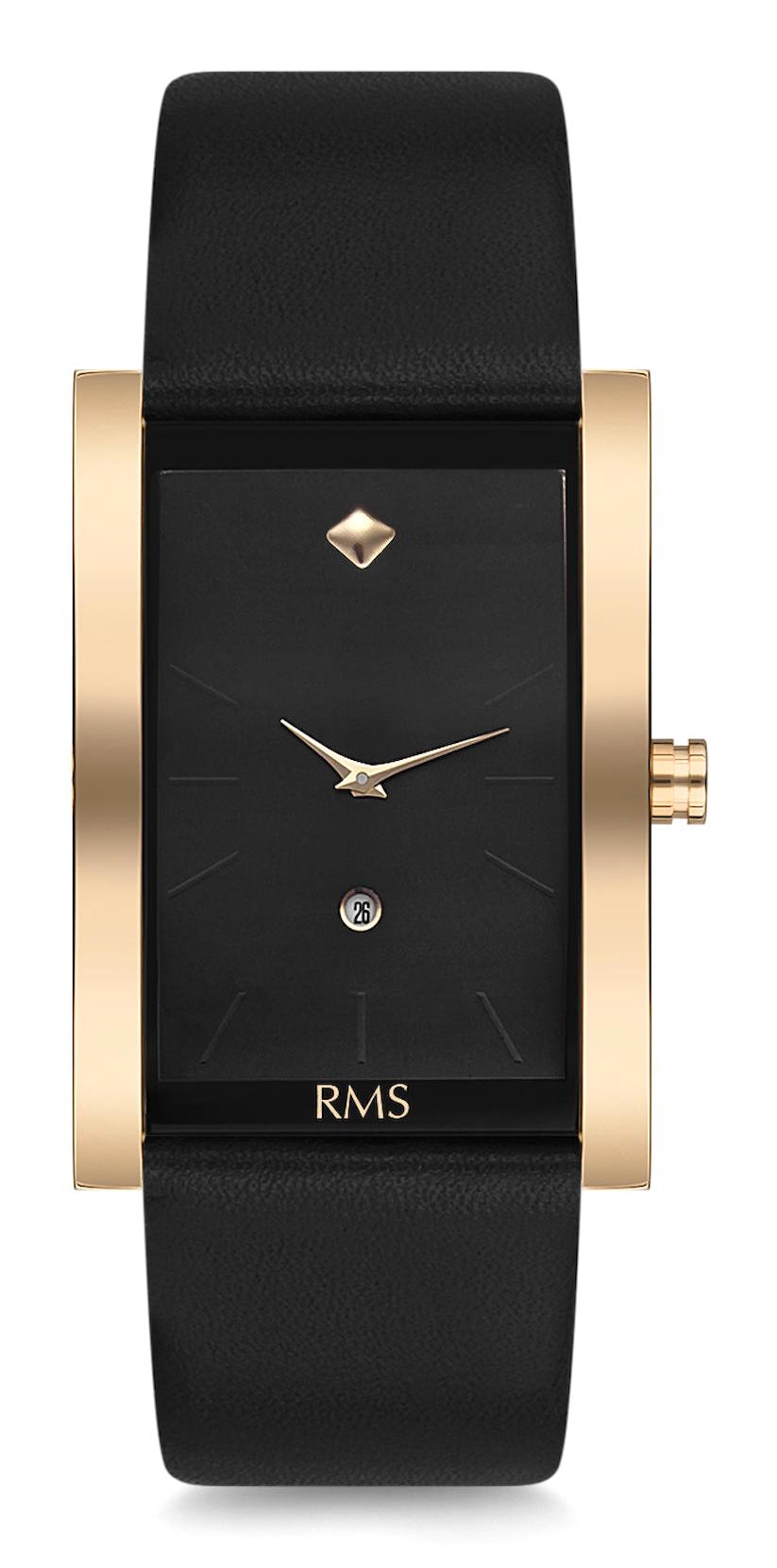 Romanson RMS.1.AG1116.02 Takvimli 32 mm Siyah Deri Kordon Analog Erkek Kol Saati