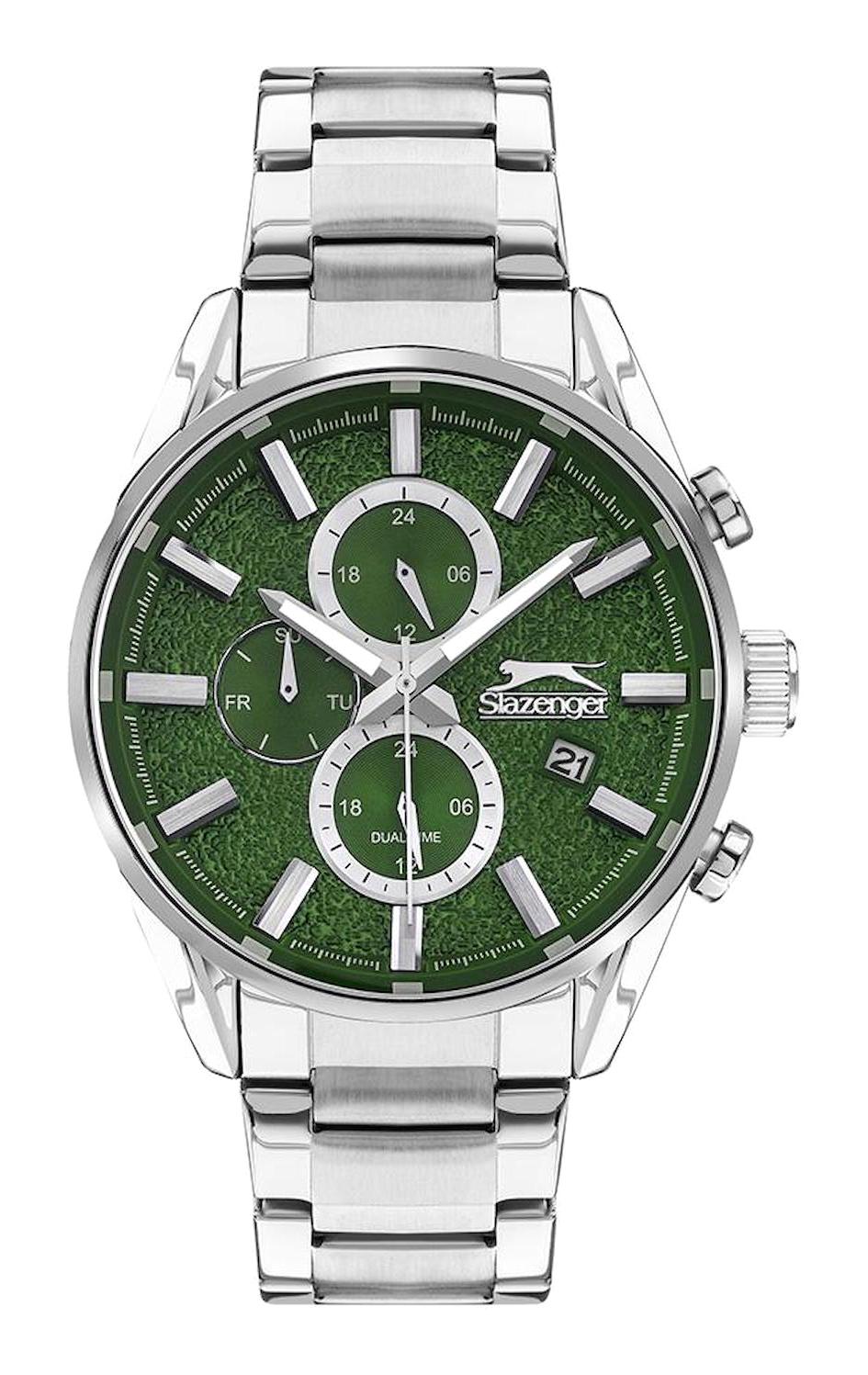 Slazenger SL.09.2059.2.07 Takvimli 44 mm Çelik Kordon Analog Erkek Kol Saati