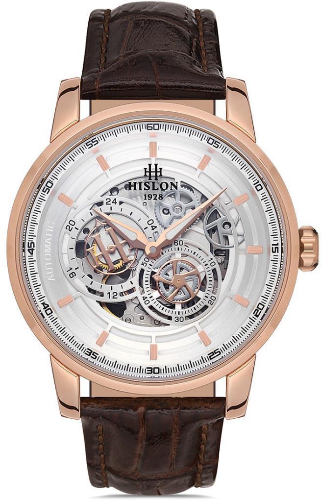 Hislon SD103R-16KS 44 mm Kahverengi Deri Kordon Analog Kol Saati