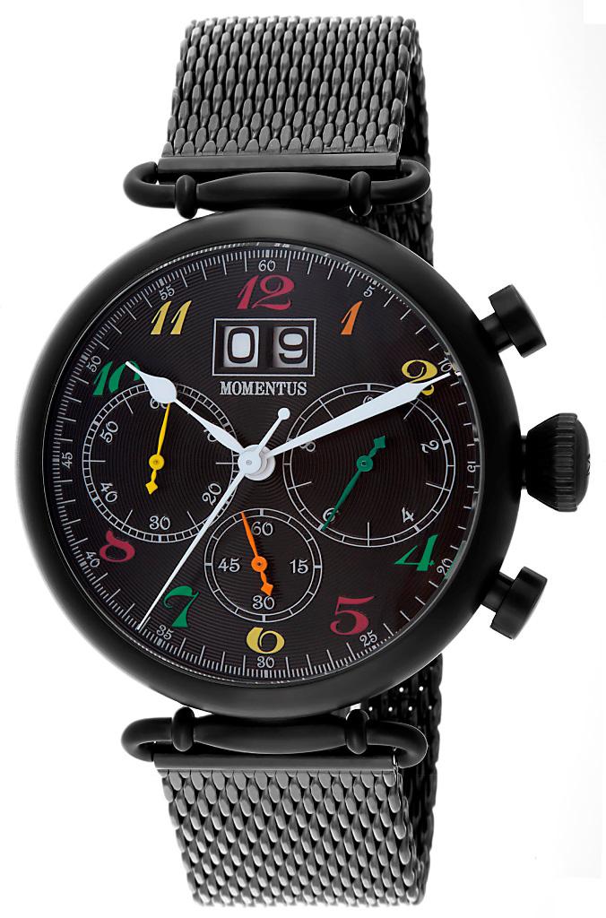 Momentus TM250B-04SX Takvimli 44 mm Siyah Çelik Kordon Analog Erkek Kol Saati