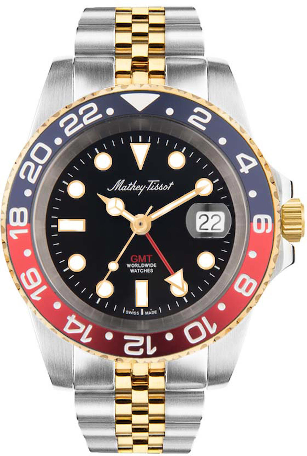 Mathey-Tissot H903BBR Takvimli 42 mm Altın-Çelik Kordon Analog Kol Saati